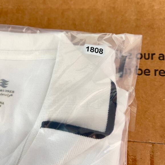 Princess Cruises Emerald Princess Polo Shirt Men L White Embroidered Logo Cruise - Picture 8 of 8